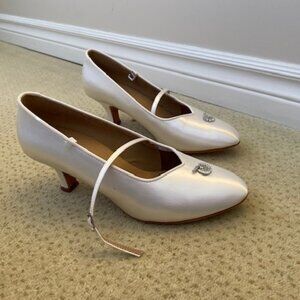 Satin white Bridal or Ballroom Dance shoes